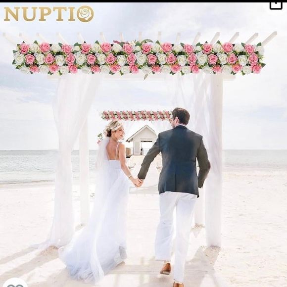 Flower  Centerpieces for Tables - 10 Pcs 19.6in Long Pink & White Artific - Picture 4 of 8